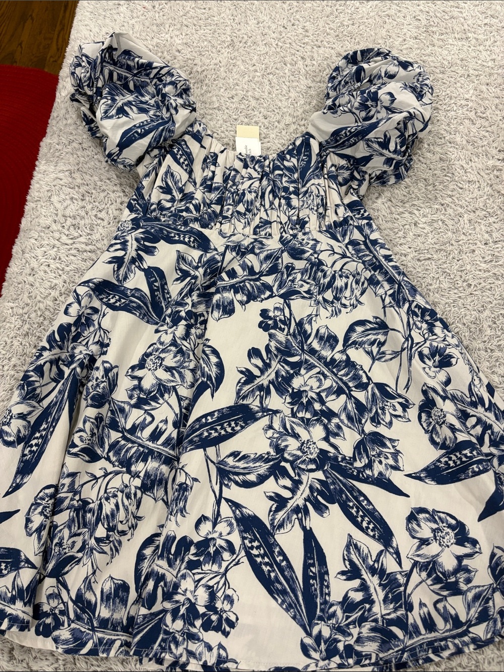 Abercrombie & Fitch Cream Mini Dress with Navy Floral Print